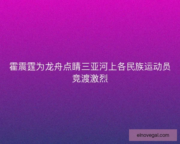 霍震霆为龙舟点睛三亚河上各民族运动员竞渡激烈
