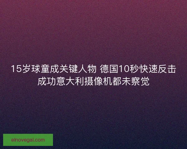 15岁球童成关键人物 德国10秒快速反击成功意大利摄像机都未察觉